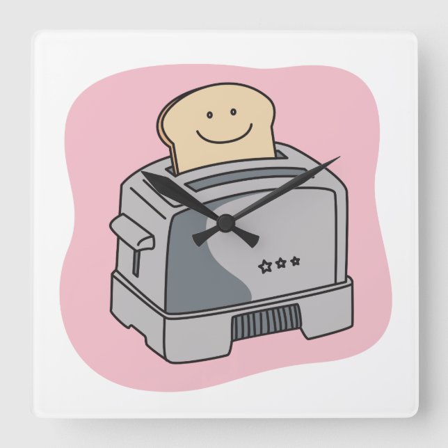 Horloge Carrée Toaster love Kitchen Clock (Recto)