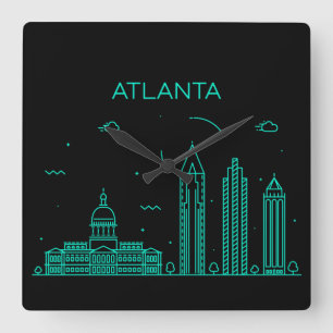 Horloge Carrée Toits d'Atlanta
