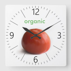 Horloge Carrée Tomate mûre