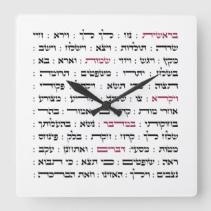 Horloge Carrée Torah Parshiot Parshas Weekly Readings