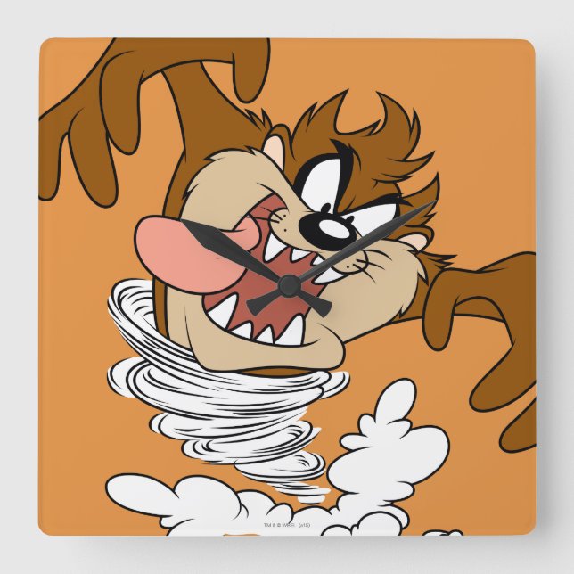 Horloge Carrée Tornade à bulles TAZ™ (Recto)