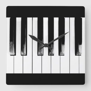 Horloge Carrée Touches de piano anciennes