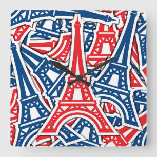Horloge Carrée Tour Eiffel, Motif France