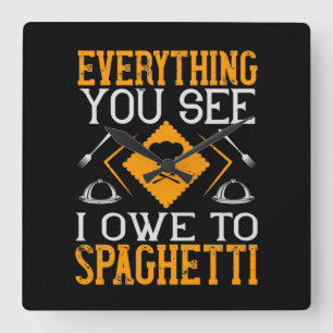 Horloge Carrée Tout Ce Que Vous Voyez Je Dois À Spaghetti