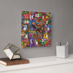 Horloge Carrée Tout Le Bruit Par Squid Fear City