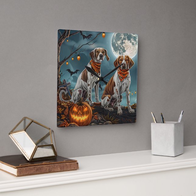 Horloge Carrée Treking Walker Halloween Éffrayant (Bureau)