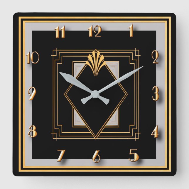 Horloge Carrée Très Art Déco (Recto)