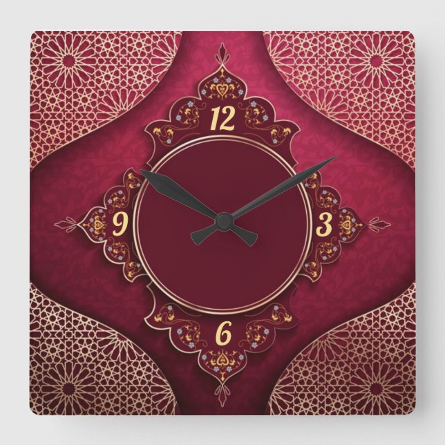 Horloge Carrée Très beau style caligraphique (Recto)