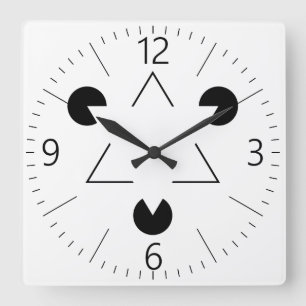 Horloge Carrée Triangle Kanizsa