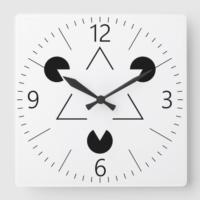 Horloge Carrée Triangle Kanizsa (Recto)
