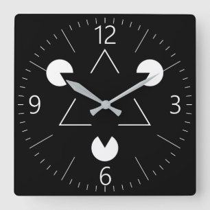 Horloge Carrée Triangle Kanizsa