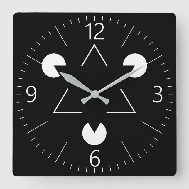 Horloge Carrée Triangle Kanizsa (Recto)
