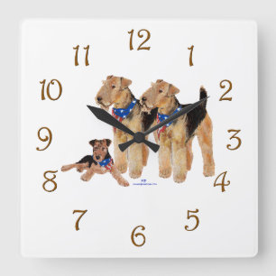 Horloge Carrée Trio du drapeau patriotique