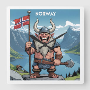 Horloge Carrée Troll norvégien