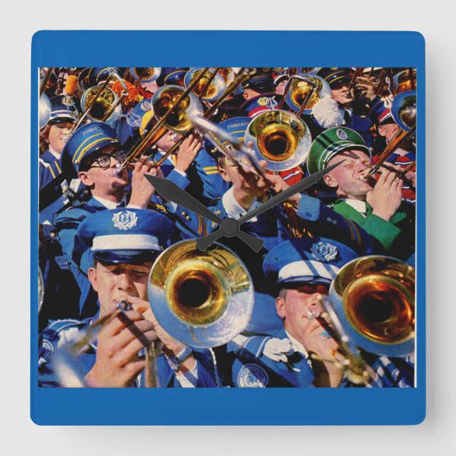 Horloge Carrée trombone mob AKA bande geeks allé sauvage (Recto)