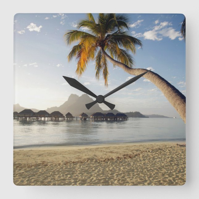 Horloge Carrée Tropical Beaches | Beach Huts, Bora Bora (Recto)