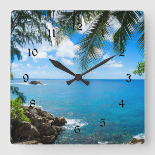Horloge Carrée Tropical Getaway