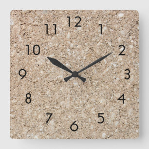 Horloge Carrée Trottoir beige couleur pêche pâle de ciment