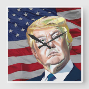 Horloge Carrée Trump 45e Président des États-Unis - Don