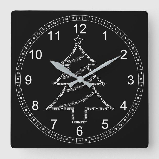 Horloge Carrée Trumpet Text (Recto)