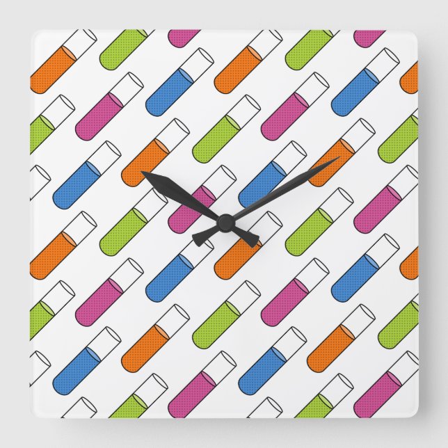 Horloge Carrée Tubes de test (Recto)