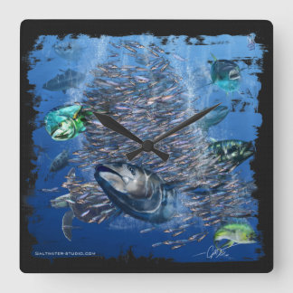 Horloge Carrée Tuna and Bait Wall clock