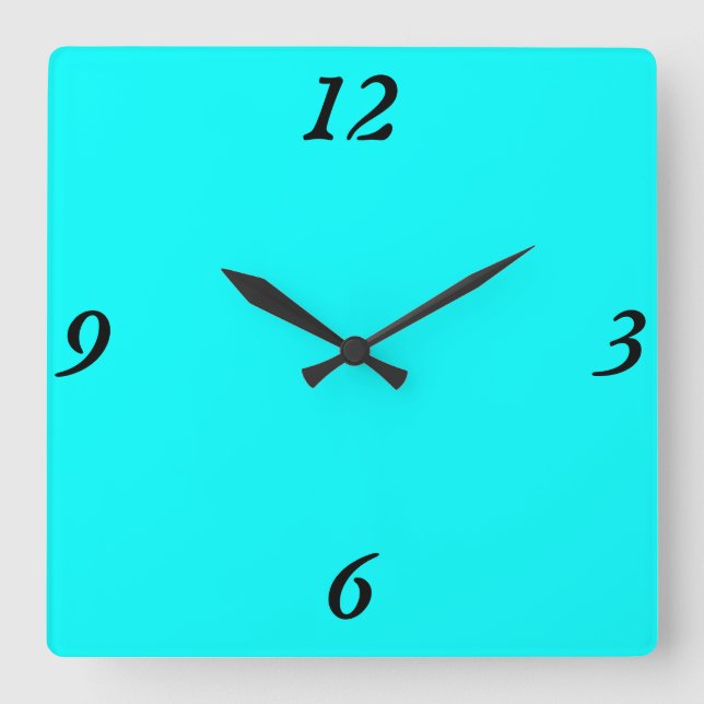 Horloge Carrée Turquoise (Recto)