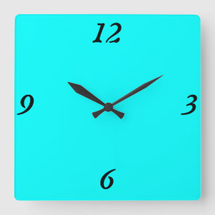 Horloge Carrée Turquoise