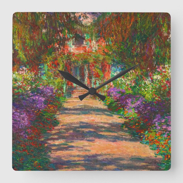 Horloge Carrée Un chemin dans le jardin de Monets, Giverny, 1902 (Recto)