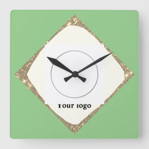 Horloge Carrée Un logo personnalisé simple et élégant ici compagn