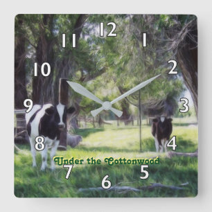 Horloge Carrée Under the Cottonwood