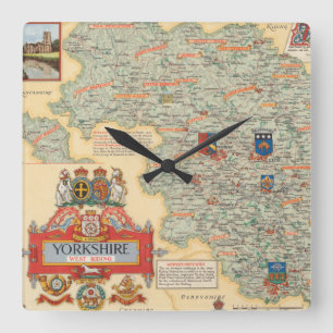 Horloge Carrée Une carte de Yorkshire : Équitation occidentale
