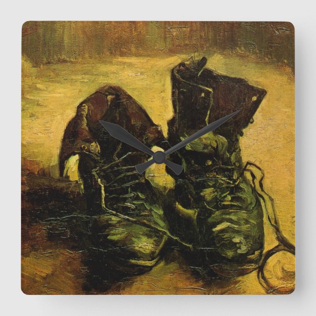 Horloge Carrée Une paire de chaussures de Vincent van Gogh (Recto)