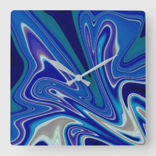 Horloge Carrée Une touche de bleu