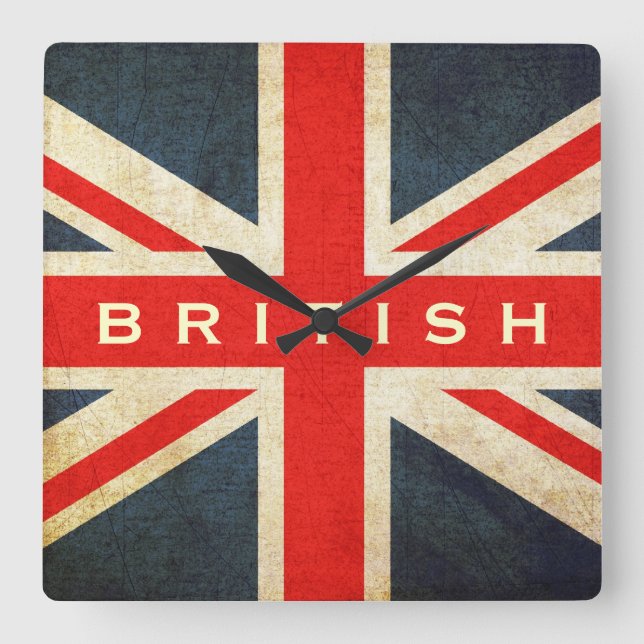 Horloge Carrée Union britannique Jack Mod Wall Clock (Recto)