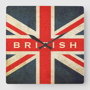 Horloge Carrée Union britannique Jack Mod Wall Clock