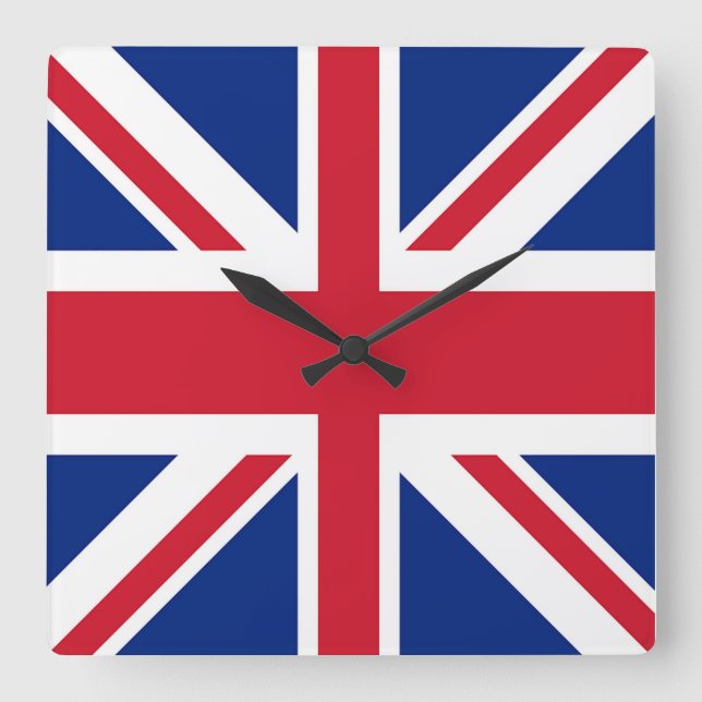Horloge Carrée Union Jack - Drapeau du Royaume-Uni (Recto)
