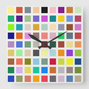 Horloge Carrée Univers des couleurs, l'arc-en-ciel et plus - 81 n