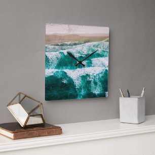 Horloge Carrée Vagues