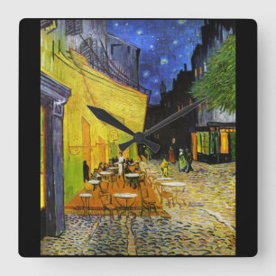 Horloge Carrée Van Gogh , "Café Terrace at Night"