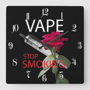 Horloge Carrée Vape. Arrêtez de fumer