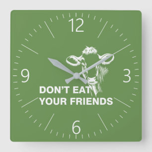 Horloge Carrée Veganism