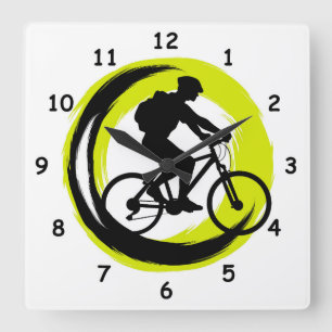 Horloge Carrée Vélos / Vélos Amusement d'équitation en été