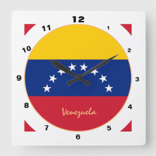 Horloge Carrée Venezuela moderne Drapeau, Venezuela Accueil / des