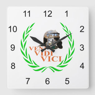 Horloge Carrée Veni Vidi Vici