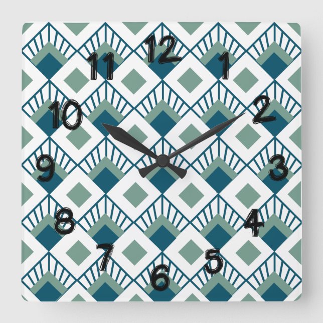 Horloge Carrée Ventilateurs Art déco  (Recto)