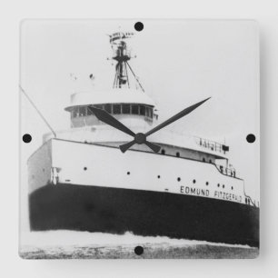 Horloge Carrée Vents vintages d'Edmund Fitzgerald de novembre