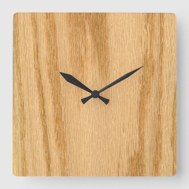 Horloge Carrée Véritable cendre de chêne rouge (Recto)