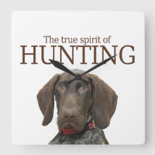 Horloge Carrée Véritable esprit de chasse grizzli