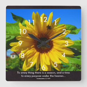 Horloge Carrée Verse tournesol